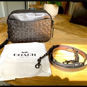 Metallic Dark Gray Coach Camera Bag